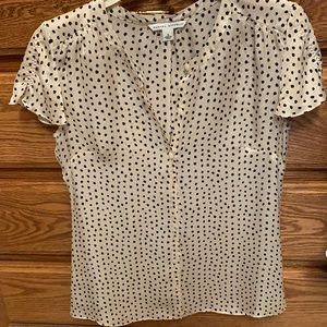Banana republic cream silk button down shirt